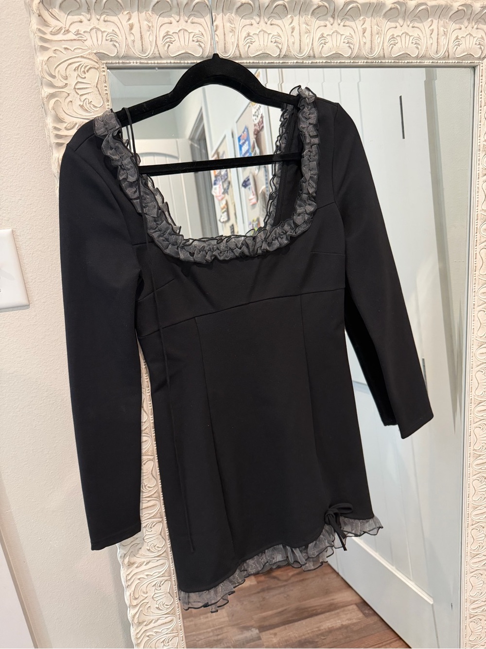 Free People Black Long-Sleeve mini dress